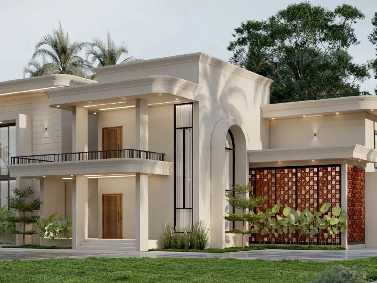 A Whitestone villa at dusk
